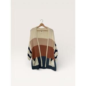 Rip Curl Color Block Open Front Cardigan Sweater